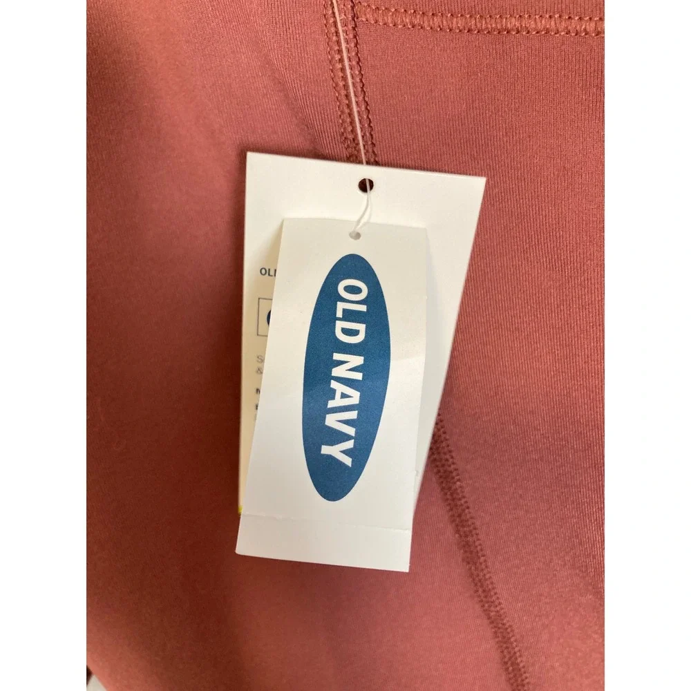 Athletic Old Navy Girls M Terracotta Rose Elevate High Rise Go-Dry Crop Leggings